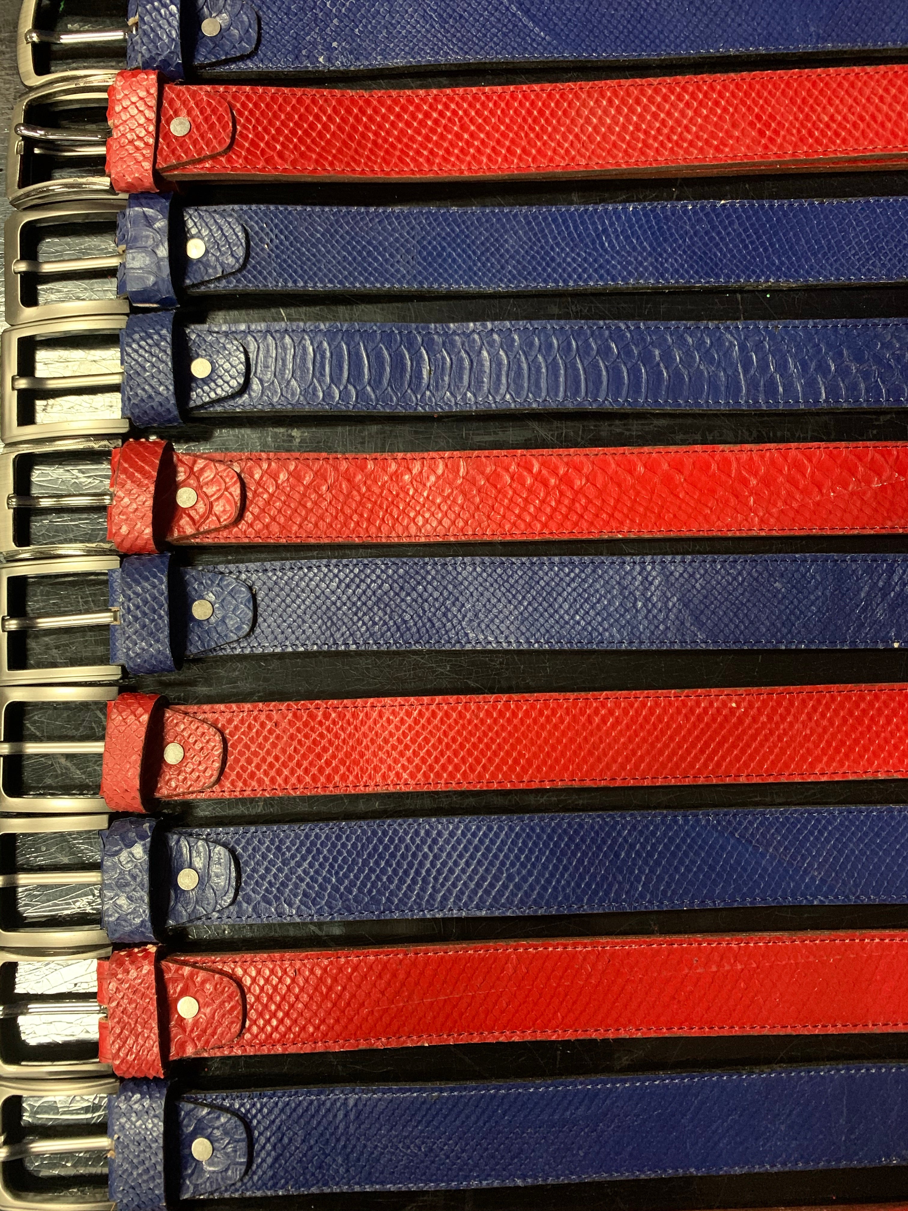 Python leather belt